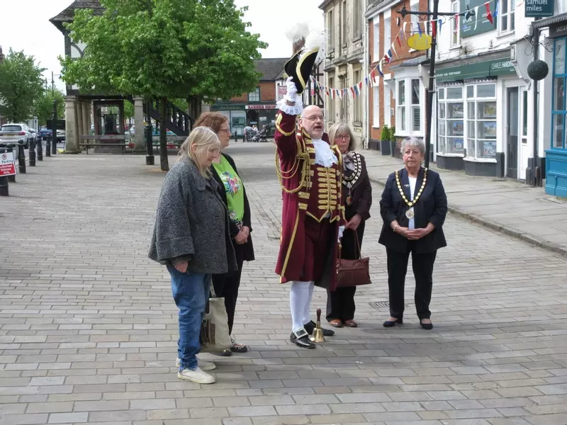Our Town Crier commemorating the 1st Anniversary since the Coronation of King Charles III. 